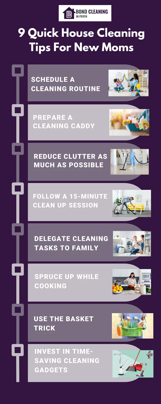 house cleaning tips for young mothers
