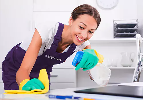 Girl Cleaning the Desk
