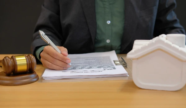 Midsection of man reading book on table